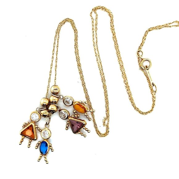 14k Gold Boys/Girls Gesmtones Pendants Necklace - Picture 2 of 7